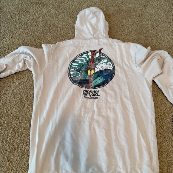 Rip Curl White Hoodie with Black Accents - Picture 3 of 6